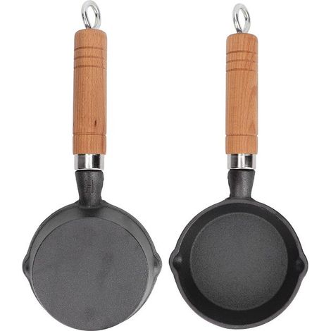 Eierpfanne aus Gusseisen mit Antihaftbeschichtung – Mini und Einzeln – 2 Stück – Kleine Pfanne für Eier – 9,9 cm (1/5)