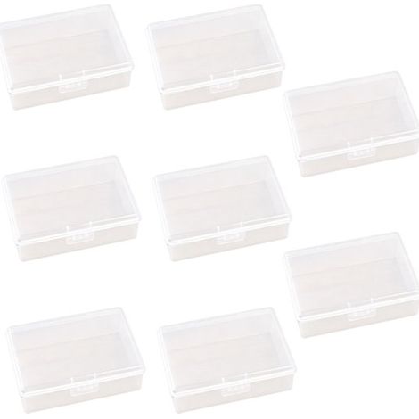 Lot de 8 mini boîtes de rangement transparentes en plastique (93 x 66 x 32 mm) pour loisirs créatifs et bijoux (1/5)
