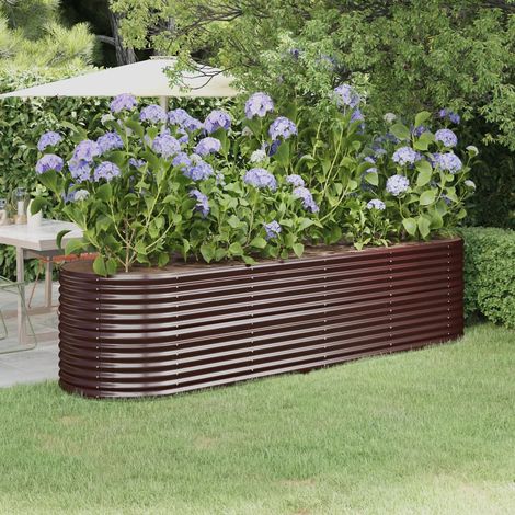 Hochbeet Verzinkter Stahl 296x80x68 cm Braun