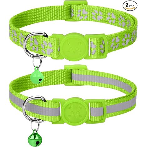 Cat Collar for Kitten Puppy, 19-32 cm Adjustable, Reflective Strip, Removable Bell, Detachable Buckle, D-Ring (1/5)