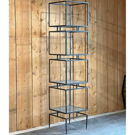 Etagère en métal noir 45x45x208cm (1/4)