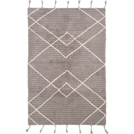 Tapis de Chambre Enfant en Pur Coton Lavable en Machine Lassa Coloris Stone Taille S - PANGIVO (1/5)