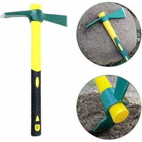 Houe Mini pour Désherbage – Pioche de Jardin en Acier avec Manche en Fibre de Verre – Outil Agricole Compact et Robuste