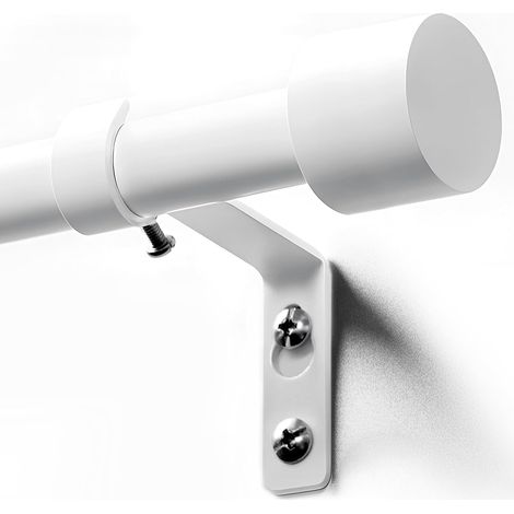 Tringle à Rideau Extensible - 1 Pièce - Métal Blanc 16/19mm - Réglable 76-325 cm sans Perçage - Pour Salon et Chambre - Finition Bois-Plastique