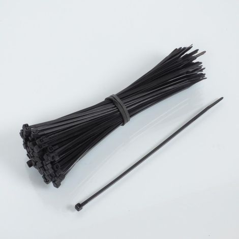 100 Collier de serrage cranté nylon noir 3x150 pour auto moto