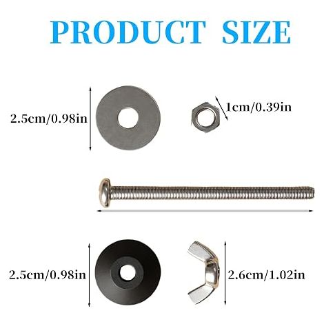 Kit de Réparation Boulons, Fixation Boulons de Réservoir à Couplage Étroit, Boulons de Fixation pour Réservoir, Kit de Réparation pour Cuvette de WC, pour Réservoir de WC (1/4)