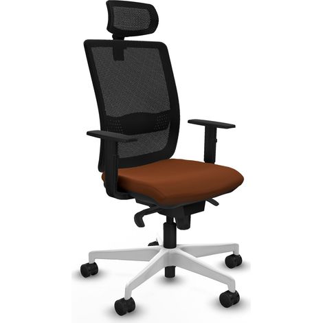 Chaise de bureau piqueras y crespo Haches marron similicuir maille (1/2)