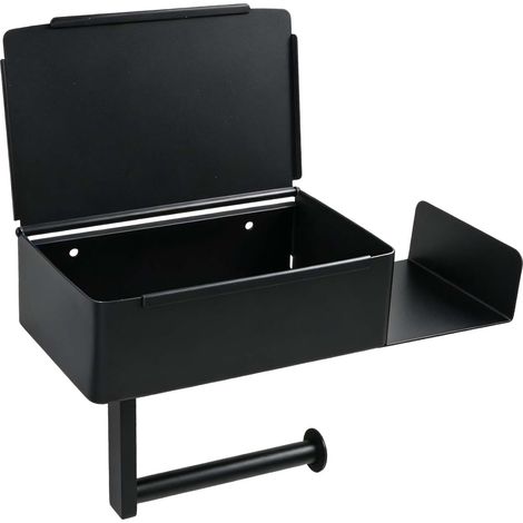 Papier Toilette avec Étagère, Porte Papier Toilettes Porte Rouleau Papier Toilette Auto-adhésif, Acier Inoxydable Derouleur Papier Toilette Murale (1/5)