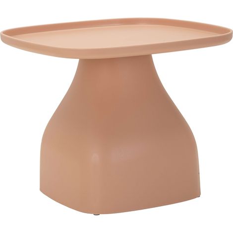 Couchtisch Inhamb, geeignet für Indoor/Outdoor, abgerundete Ecken, rechteckig, Tischplatte rosa, 48x48x38 cm Rosa