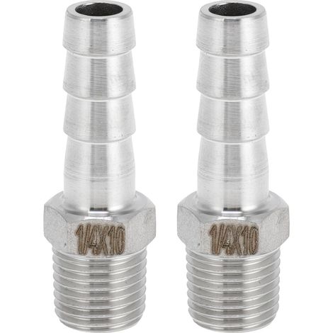 Raccords À Barbe Inox 2 Pièces Pour Air Eau Huile Gaz (1/5)