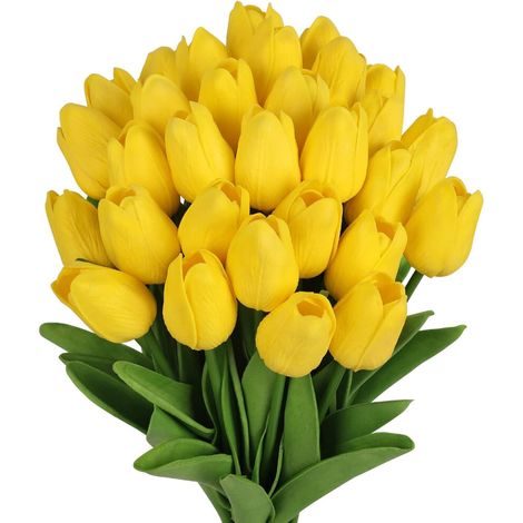 10 tulipanes artificiales de color rosa, ideales para ramos, centros de mesa y decoración de interiores y exteriores se pueden combinar con diversos arreglos florales.