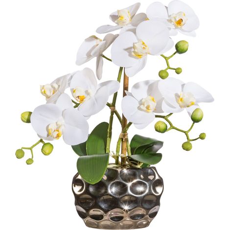 Plante Artificielle en Vase Ovale Blanc Hauteur 30 cm (1/5)