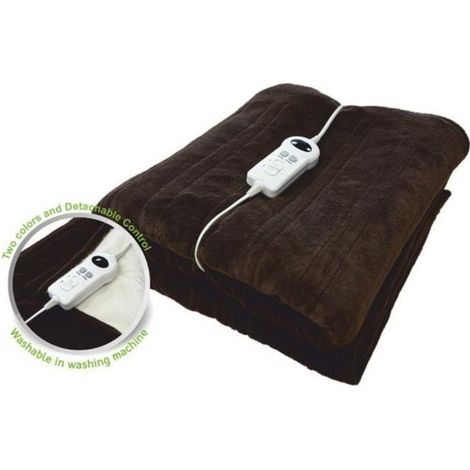 Haeger Cosy Winter, manta eléctrica de 100W 162x122cm con 9 niveles de temperatura, marrón