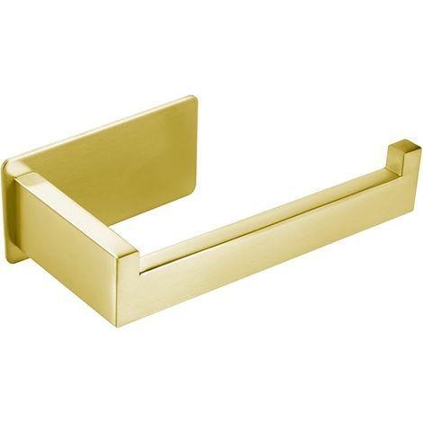 Porte Papier Toilettes, Support Papier Toilette sans Percage Acier Inoxydable Auto-adhésif Laiton Brossé Porte Rouleau Toilette pour Salle de Bain WC Cuisine Derouleur (1/4)