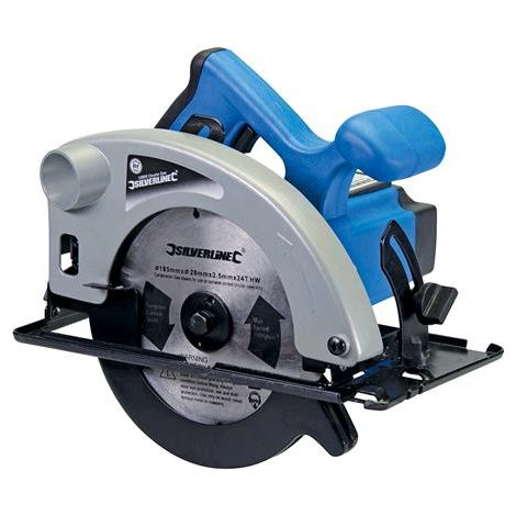 Sega Circolare elettrica regolazione lama taglio legno Silverline 185mm 1200W