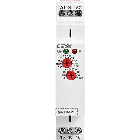 Relais temporisé à la coupure GEYA GRT8-B1, relais électronique 16 A, GRT8-B1 AC/DC 12-240 V (1/5)