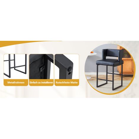 Barhocker, verstellbar, 48 x 53,3 x 91,4 cm, schwarz (1/5)