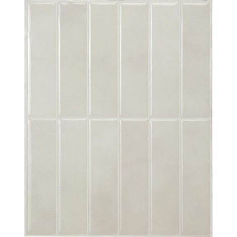Crédence adhésive pour cuisine et salle de bain, carreaux blanc-gris autocollants, lot de 5 feuilles,29 x 22.86 cm (1/5)