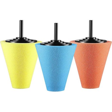 Lot de 3 éponges coniques pour polissage de voiture Ensemble de roues éponges coniques de polissage de beauté (1/5)