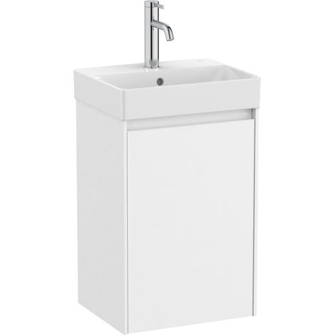 Pack Unik mueble de una puerta + lavabo para grifería centrada ONA - ROCA Color: Blanco mate