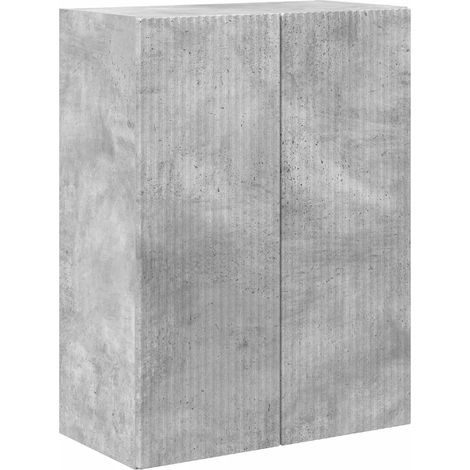 Mueble TV de pared minimalista contemporáneo almacenamiento de pared 59,5 x 31 x 80 cm de madera noble gris hormigón 020055033 (1/5)