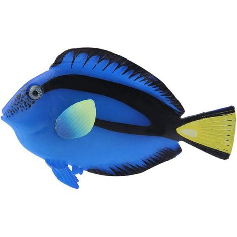 Faux Poisson Décoration d'aquarium Poisson Artificiel Poisson de Simulation animalerie d'aquarium bleu suspendu (1/4)