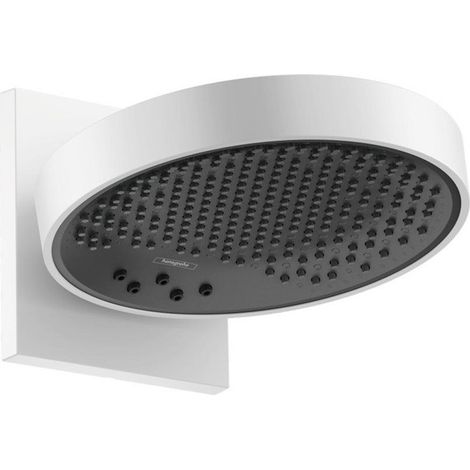 tête de douche 250 3jetavec bras de douche EcoSmart blanc mat