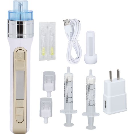 Stylo injecteur d’eau pour peau, sérum anti-rides hydratant, appareil de beauté doré 100‑240V prise US (1/5)
