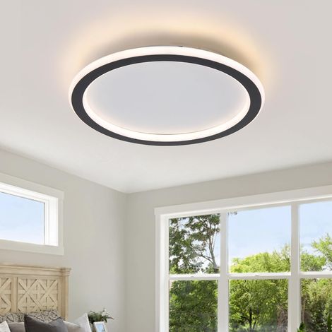 Plafonnier LED Dimmable,25W Cuisine Lampe Ø20cm Noir Rond Luminaires Intérieur 3 Couleurs Cadran,3000K/4500K/6000K Luminaire Plafonnier Pour Chambre Salon [Classe énergétique F]