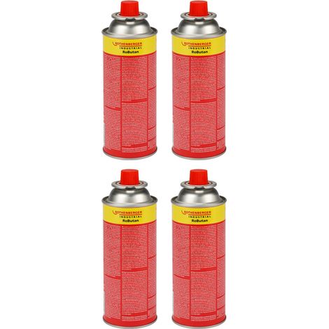 ROTHENBERGER Industrial Cartucho de gas RoButan 220 g / 393 ml, cierre de bayoneta, MSF-1A, cartucho de válvula de gas para exteriores, camping, quemador, desbrozadora, 4 unidades (1/2)