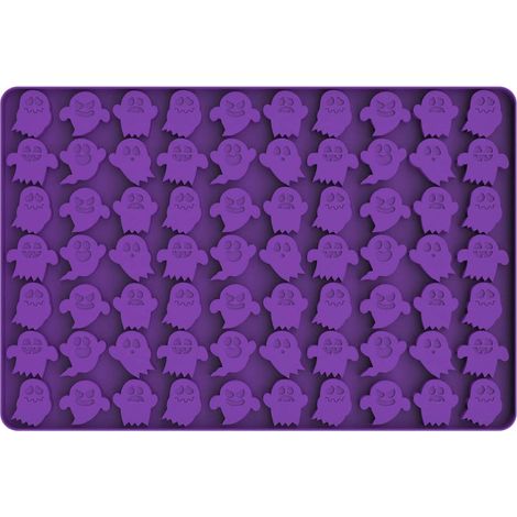 Moldes de silicona con forma de fantasma: resistentes a altas y bajas temperaturas, ideales para elaborar dulces, gelatinas y otros aperitivos. (1/5)