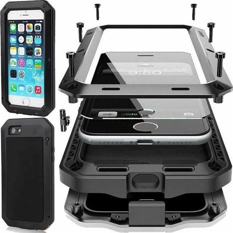 Coque iPhone XR - GORILLA - Extreme - Etanche - Antichoc - Aluminium - Noir