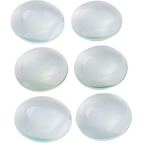 Satz mit 6 bikonvexen optischen Glaslinsen, Durchmesser 3 cm/5 cm/5 cm, Brennweite 50 mm/100 mm/300 mm, für Labore – 3 x 3 cm – Transparent (1/3)