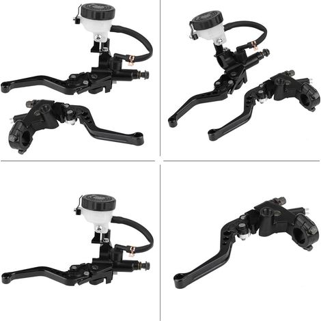 Levier de Frein de Moto, Cylindre d'embrayage de Frein de Moto avec Réservoir de Liquide en Aluminium CNC pour Vélos de Rue et de Sport Universels (1/5)