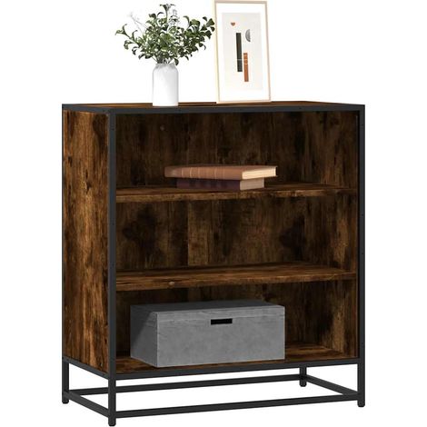 Sideboard Räuchereiche 68x35x76 cm Holzwerkstoff und Metall