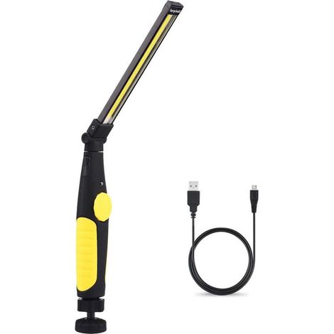 Lampada da lavoro a LED ricaricabile con magnete e USB, pieghevole, rotazione a 360 gradi, lampada di ispezione a LED ricaricabile, lampada di ispezione per officina, casa, campeggio, attività all'ape (1/5)