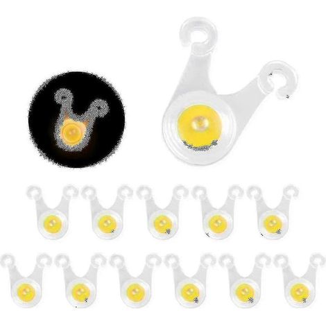Lot de 12 guirlandes lumineuses LED pour le camping, éclairages étanches pour rayons de vélo, lanternes décoratives d'extérieur jaunes (1/5)