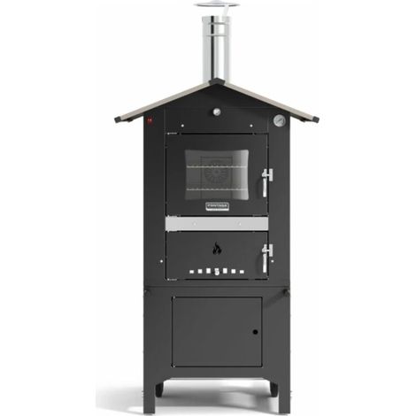 forno pizza a legna fontana "people 80x45" colore antracite 2 pizze (1/4)