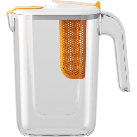 Carafe À Eau Avec Couvercle - Pour Thé Jus Et Boissons Fraîches - Compatible Chaude Ou Froide - Capacité 1,5 L - Plastique Alimentaire - 22 x 21 x 11 cm (1/5)