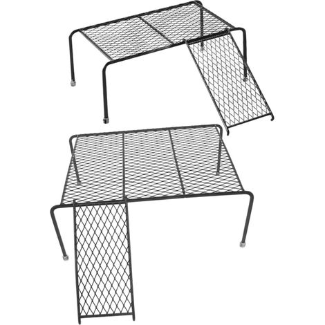 Plateforme d'alimentation en Fer Noire pour Petits Animaux avec Échelle, Support Pratique pour Cage, pour Poules et Poussins, Lot de 2 Pièces (1/5)