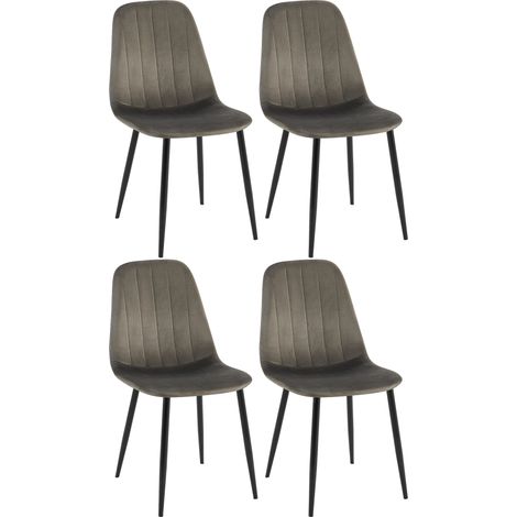 4er Set Esszimmerstühle Baxter Samt anthrazit (1/5)