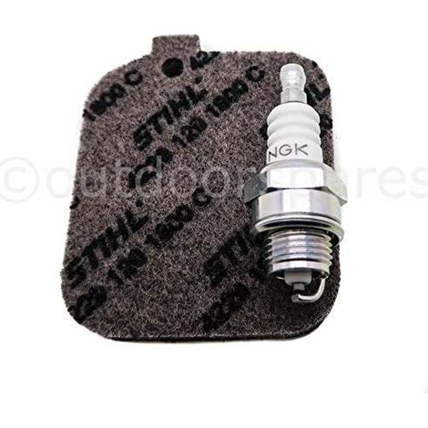 Kit di manutenzione originale con filtro dell'aria e candela per soffiatori e trituratori per foglie BG45, BG46, BG55, BG65, BG85, BR45C, SH55 e SH85.