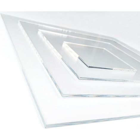 Plaque de plastique transparent, 10 x 10 cm. Épaisseur 2 mm. Plaque de verre acrylique transparent. Plaque de plastique rigide. (1/4)