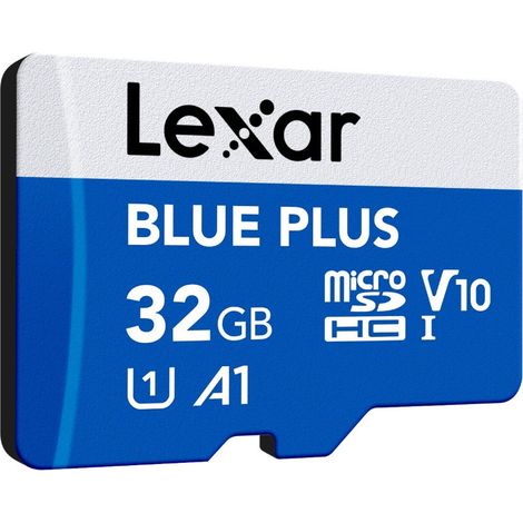 Lexar Blue Plus MicroSDXC 32 GB UHS-I U1 V10 A1 100 MB/s con Adattatore SD (1/4)