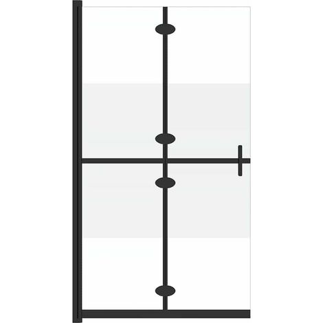 Maison Exclusive - Mampara de ducha plegable vidrio ESG medio esm