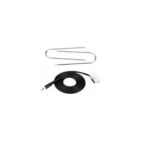 Cable auxiliar de audio para automóvil con herramientas para extraer la radio.