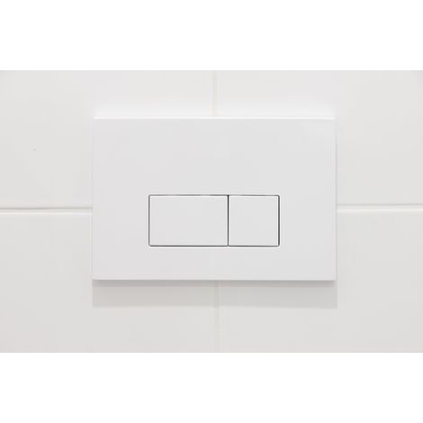 QeramiQ Push Plaque de déclenchement DualFlush pour bâti-support Geberit UP320 ABS rectangulaire Blanc brillant (1/5)