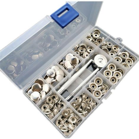 Kit De Pressions En Acier Inoxydable - 200 Pièces Avec Outils - Pour Toile De Bâche Tente De Camping Couture Diy (1/5)