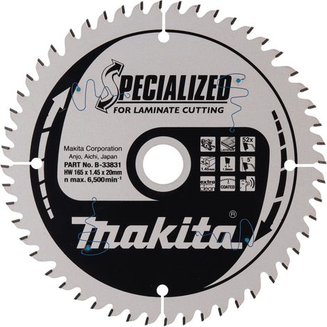 MAKITA B-33831 Specialized for laminate 165mm x 20mm x 52T