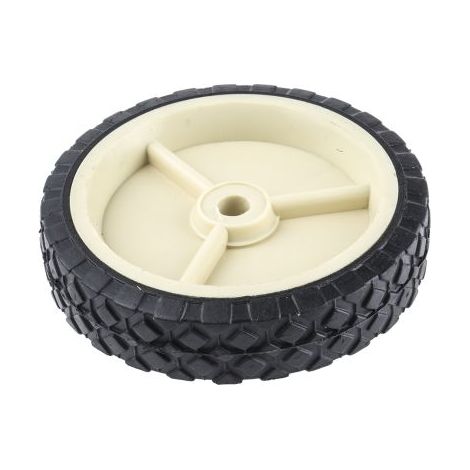 Roue pleine 150mm – Charge max 50kg – Alésage lisse 12mm – Caoutchouc pour surfaces planes – Compatible chariots et meubles roulants